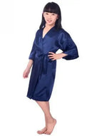 Baby Girls Kid Silk Satin Kimono Robes Bathrobe Sleepwear Wedding Flower Girl Night Dress