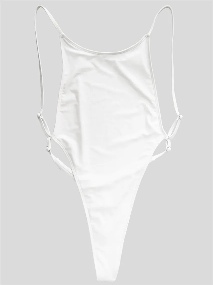2025 Sexy Sparkling Shiny Women Swimwear One Piece Swimsuit Female High Cut Monokini Backless Bather Bathing Suit Swim Bodysuit