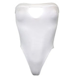 ZTVitality One Piece Swimsuit 2019 New Arrival Strapless High Leg Backless Sexy Swimwear Women Solid Bodysuit Monokini Swim Suit