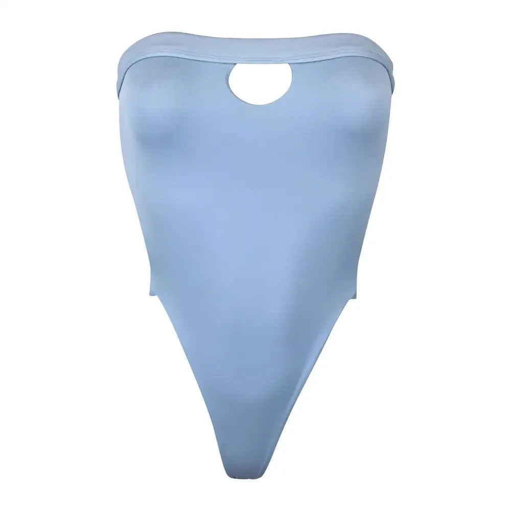 ZTVitality One Piece Swimsuit 2019 New Arrival Strapless High Leg Backless Sexy Swimwear Women Solid Bodysuit Monokini Swim Suit