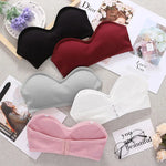 Strapless Bra Tube Top Women Crop Top Non-wire Invisible Bra 3/4 Cup Underwear Sexy Lingerie Cotton Bandeau Bra Removable Pads