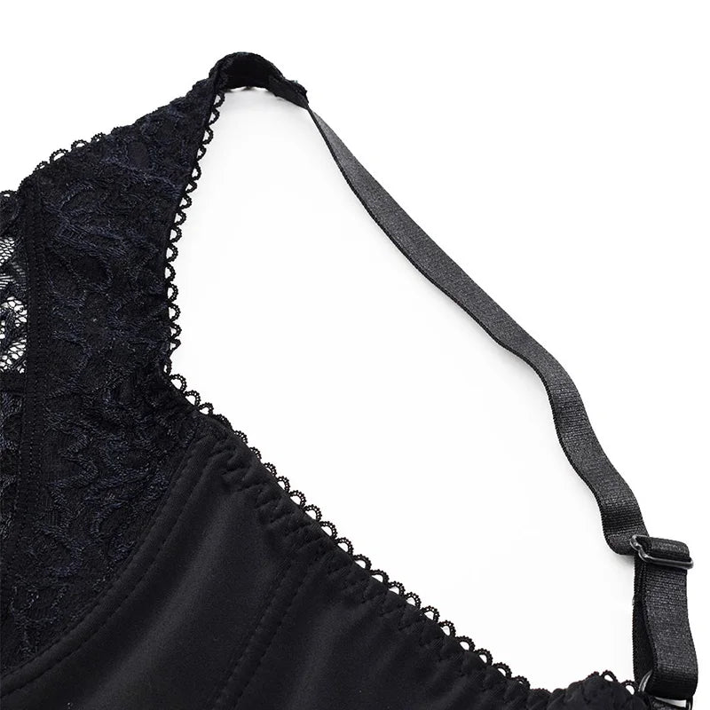 Large Size Bras For Women Flower-Dotted Unlined Underwire Female Underwear Lace Sexy Lingerie Top B C D DD E F Cup