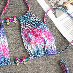 2026 Leopard Rhinestone Jewelled Bikini Women Hollow out Swimsuit female Thong Swimwear Diamond Bikini Set Halter Bathing Suit