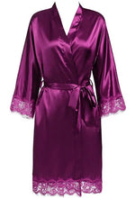Plus Size Lace Patchwork Bride Bridesmaids Robe Sexy Lingerie Women Silk Wedding Party Kimono Robes Nightgown Sleepwear bathrob
