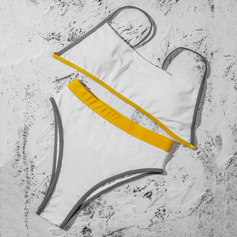 ZTVitality Swimwear Women Bikinis 2020 Newest Patchwork Padded Straps High Waist Swimsuit Brazilian Biquini Sexy Push Up Bikini
