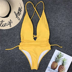 New 2025 Sexy Deep V Neck Wrap Around Female Swimwear One Piece Swimsuit Women Backless Monokini High Cut Bathing Suit Swim Lady