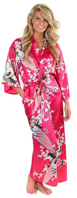 RB015 Satin Robes for Brides Wedding Robe Sleepwear Silk Pijama Casual Bathrobe Animal Rayon Long Nightgown Women Kimono XXXL