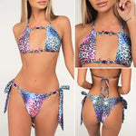 Leopard Diamond Bikini 2026 Women Hollow out Swimsuit Female Swimwear Two Pieces Bikini Set Halter Bather Bathing Suit Swim Lady