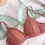 Floral Lace Bra Push-Up Bra For Women Lace Bralette Female Sexy Lingerie V-Neck Brassiere Wire Free Light Pads Underwear
