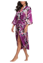 Sexy Women Long Robe With Pocket Wedding Bride Bridesmaid Dressing Gown Rayon Kimono Bathrobe Large Size S-XXXL Night Dress