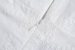 Foridol White Lace Summer Dress for Women Flower Embriodery Cotton Mini Dress Puff Sleeve Lace Up Ruffles Short Beach Dress