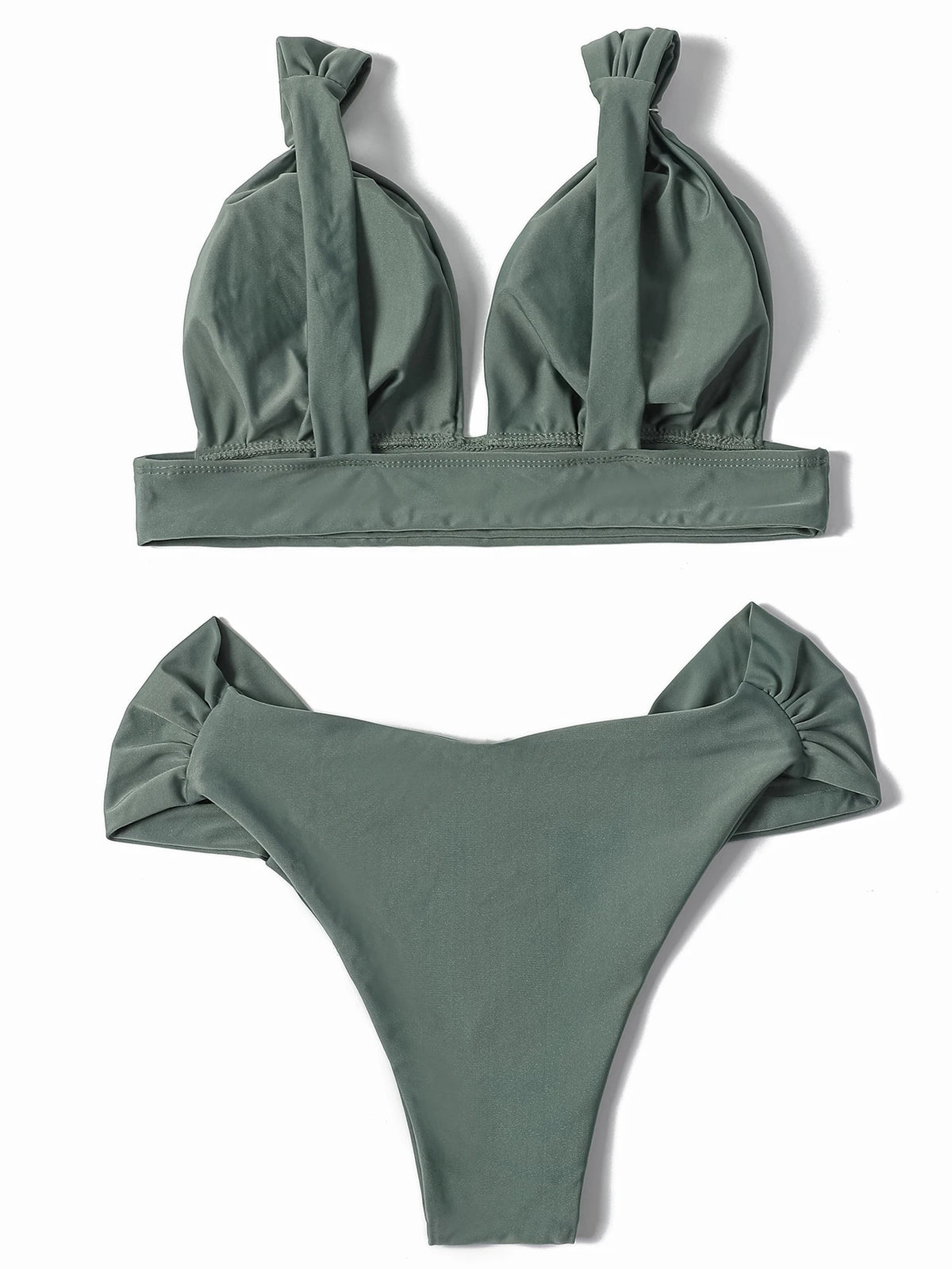 ZTVitality Solid Swimsuit Women Swimwear 2025 Newest Mid Waist Sexy Bikini Push Up Bikini Set Brazilian Bathing Suit Beach Wear