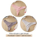 3Pcs/Set Women Cotton Thongs Panties Sexy Low Waist G-String Briefs Ladies Brazilian Lingerie Girls Breathable Intimates Bikini