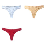 3Pcs/Set Cotton Panties Sexy G-string Low Rise Panties Women Seamless Underwear Set Female Underpants Breathable Lingerie Panty