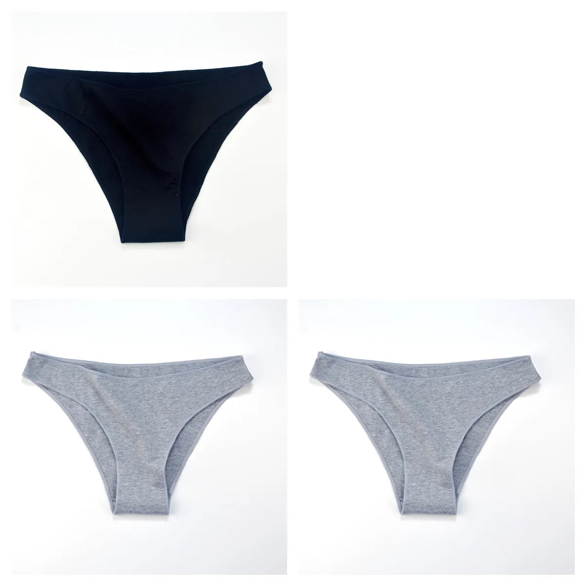 3Pcs/Set Women Cotton Bikini Briefs Skin-Friendly Low Rise Underwear Seamless Edge Soft Stretch Daily Ladies Panties M-XXL