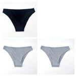 3Pcs/Set Women Cotton Bikini Briefs Skin-Friendly Low Rise Underwear Seamless Edge Soft Stretch Daily Ladies Panties M-XXL