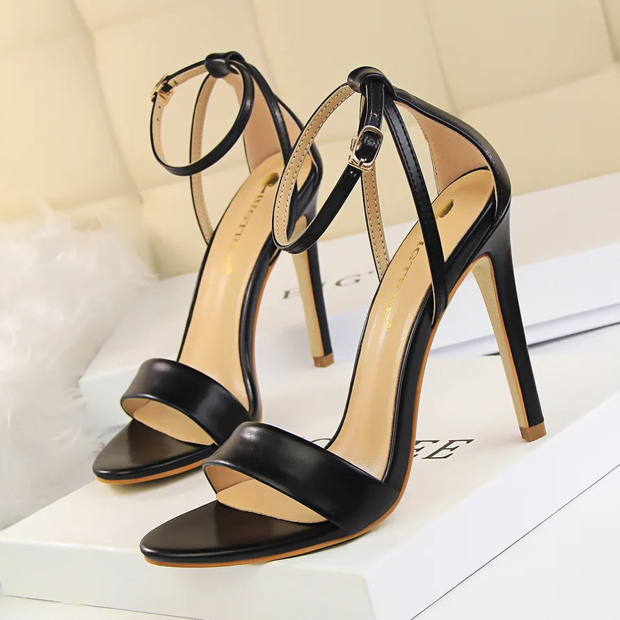 BIGTREE Shoes 11 cm High Heeled Sandals Women Summer Shoes Stiletto High Heels Open toed hollowed out Women Sandals Party Shoes