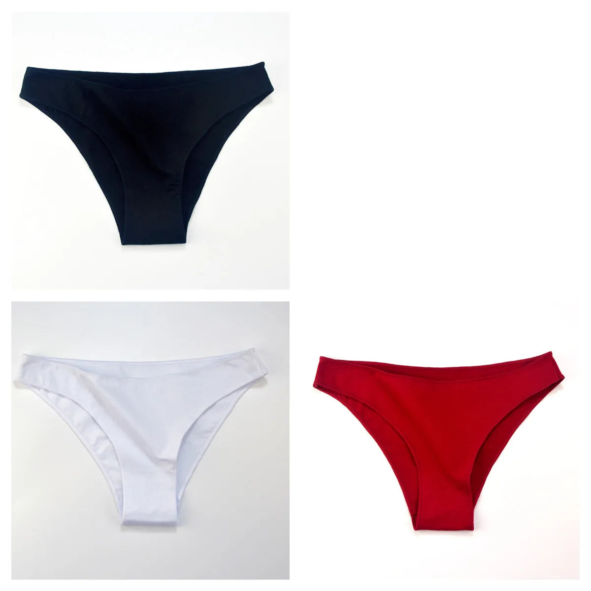 3Pcs/Set Women Cotton Bikini Briefs Skin-Friendly Low Rise Underwear Seamless Edge Soft Stretch Daily Ladies Panties M-XXL