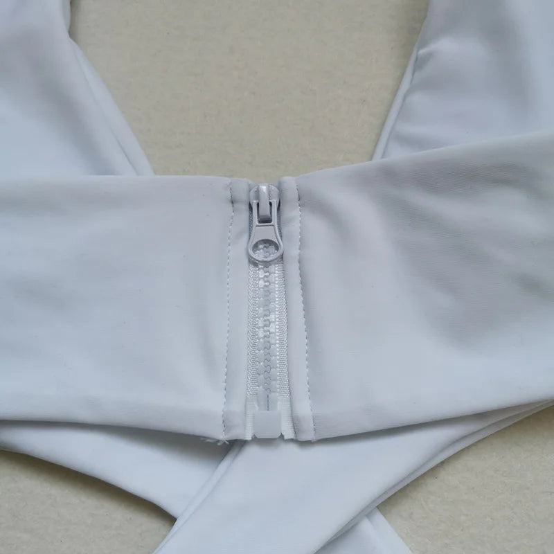 2025 Sexy High Cut Out Halter Female Swimwear One Piece Swimsuit Women Cross Bandage Monokini Bather Bathing Suit Swim Beachwear
