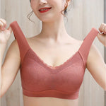 Breathable V-Neck Gather Seamless Bralette Sexy Thai Latex Bra Women's Underwear Wireless Push Up Brassiere Ladies Lingerie