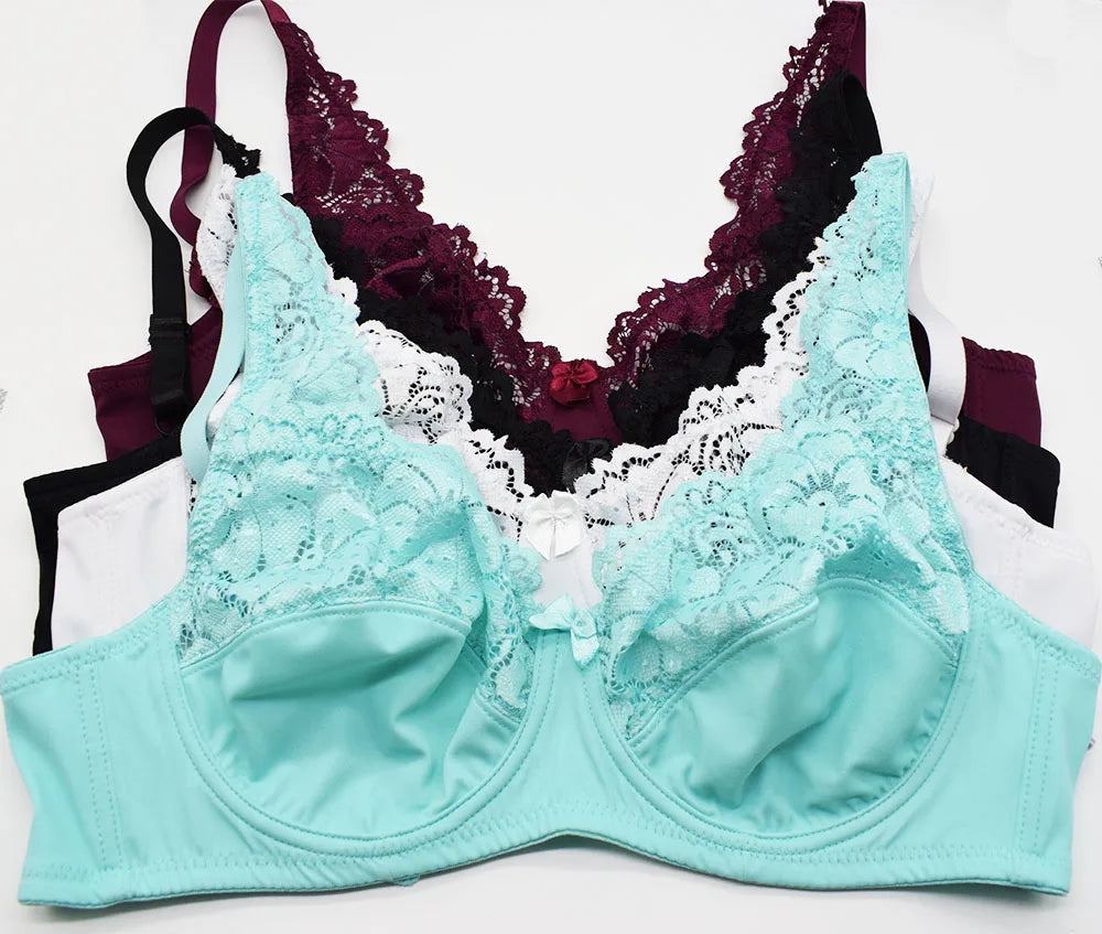 Bras For Womens Lingerie Floral Lace Bra Underwire Brassiere PerspectivePlus Size Bralette Female Sexy Underwear Tops