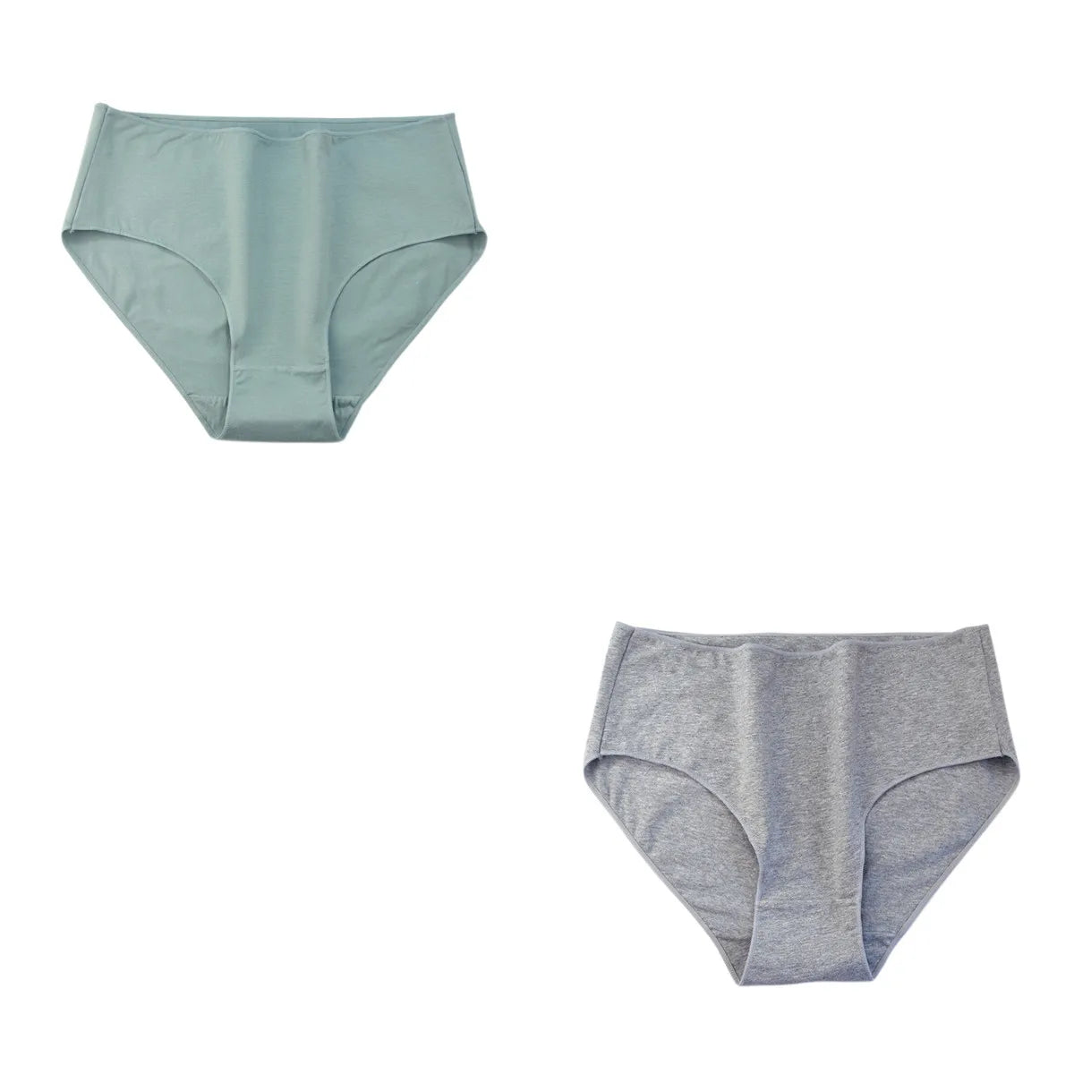 2PCS/Set Cotton Briefs Women High Waist Underpants Solid Color Lingerie Female Comfot Breathable M-2XL Panties Intimates