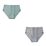 2PCS/Set Cotton Briefs Women High Waist Underpants Solid Color Lingerie Female Comfot Breathable M-2XL Panties Intimates