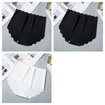 3Pcs/Set Women Ice Silk Panties Wavy Trim Seamless Underwear High Waist Panty No Show Briefs Invisible Ladies Lingerie M-XXL