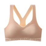 Plus Size Movement Bra Letters Stitching Color Women Underwear Wireless Brassiere One piece three-dimensional cup Bralette