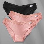 3PCS M-2XL Women Cotton Panties Briefs Female Sexy V Wasit Underwear Ladies Underpants Pantys Girls Plus Size Intimates Lingerie