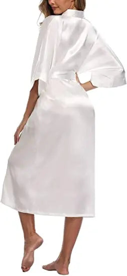 2021 New Satin Chiffon Robes Bridesmaid Robes Bride Robe Women Wedding Long Robe Bathrobe White Robe Satin Robe