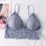 Floral Lace Bras Women Sexy Lingerie V-Neck Bralette Female Wire Free Underwear Beauty Back Push-Up Bra Brassiere
