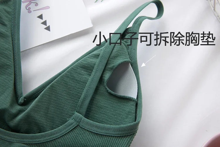 3Pcs/Set Women Sexy Crop Tops Seamless Bra Female Streetwear Sport Crop Top Tee Solid Color Underwear Lingerie Push Up Bra