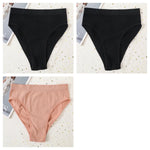 3Pcs/Set Seamless Panties Women High Waist Briefs High Cut Sports Bottom Underwear Female Stretch Rib Underpants Sexy Lingerie