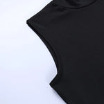 Elegant Black Sleeveless Bandage Sexy Dress for Women Club Party Backless Tank Dresses Skinny Fashion Summer