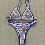 New 2025 Vintage Printed Bikini Women Swimsuit Female Swimwear Two-pieces Bikini set High cut Sexy Bather Bathing Suit Swim Lady