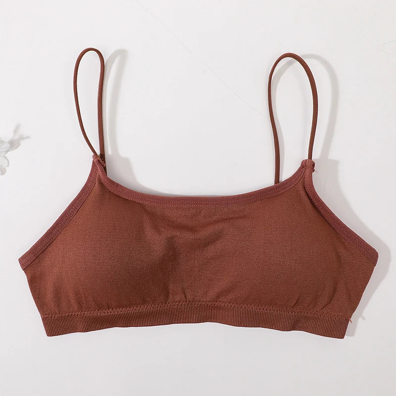 Women Low Back Crop Top Push Up Bras Seamless Underwear Thin Strap Camisole Sexy Lingerie Female Backless Bralette Tanks Top