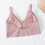 Women Sports Bra And Panties Set Seamless Bra U-Back Crop Top High Rise G-String Panties Thongs Underwear Sexy Lingerie Set