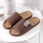 Breathable Flax Slippers Women Men Indoor Mute Slipper Anti-slip Lovers House Floor Shoes SoftLadies Summer Home Slides