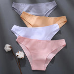 FINETOO M-2XL Cotton Panties for Women Sexy Low Waist Briefs Female Breathable Underwear Girl Intimates Lingerie Solid Color New