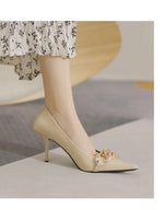 Women Pumps Luxury Female High Heels Metal Pointed Toe Professional Dress Party Ladies Office Shoe 2021Summer Fashion Large Size