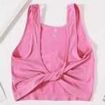 Women Rib Crop Top Seamless Tank Tops Sexy Underwear Deep V Streetwear Cropped Tee Summer Deep V Sports Camisole