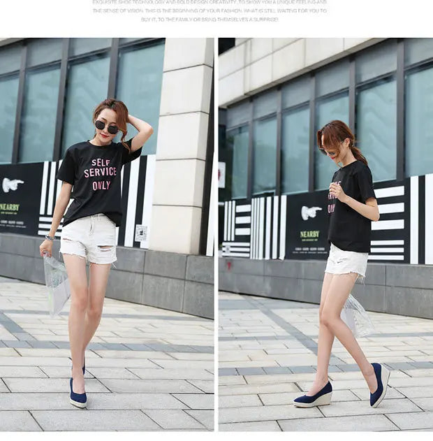 Suede princess women wedge shoes pointed toe pumps high heels platform Mary Jane office lady pumps party espadrilles cute shoesb