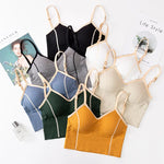 Women Bra Tank Crop Top Seamless Underwear Female Crop Tops U-shaped Back Sports Intimates Sexy Lingerie Padded Camisole Femme