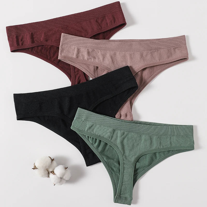 3PCS/Set Seamless Thongs Women Panties G-String Sport Underwear Female Sexy Lingerie Low Waist T-Back Underpants M-XL Intimates