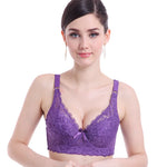 B C D Cup 75-105 Big Size Wire Free Bra Push Up Bra Lace Hollow Out Wireless Lace Underwear Sexy Ultra Thin Transparent Bra 105D