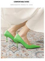 Pumps shoes Women Fashion Office Basic High Heels Work Lady Shoes Black Pink Green Thin Heels Brand Point Toe998