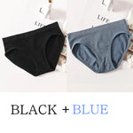 2Pcs/Set Women Panties Low Rise Briefs Seamless Underwear Female Full Coverage Back Bottoms Sports Underpants Sexy Lingerie M-L