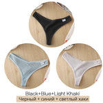 3Pcs/Set Women Cotton Thongs Panties Sexy Low Waist G-String Briefs Ladies Brazilian Lingerie Girls Breathable Intimates Bikini