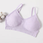 Women's Wireless Bra Sports Tube Top Ribbed Ruched Camisole Bralette With/Without Pads Underwear Sexy Lingerie M-L Intimates